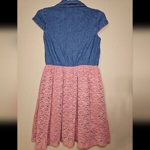 Adorable Denim and Lace Kids Dress